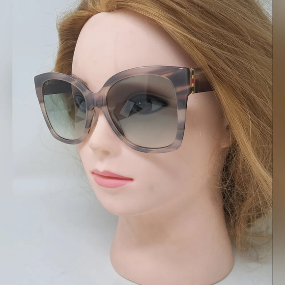 NWT Gucci Women's Sunglasses Marble Gray Square Full Rim GG0459S 005 54-19-145 - Picture 4 of 16